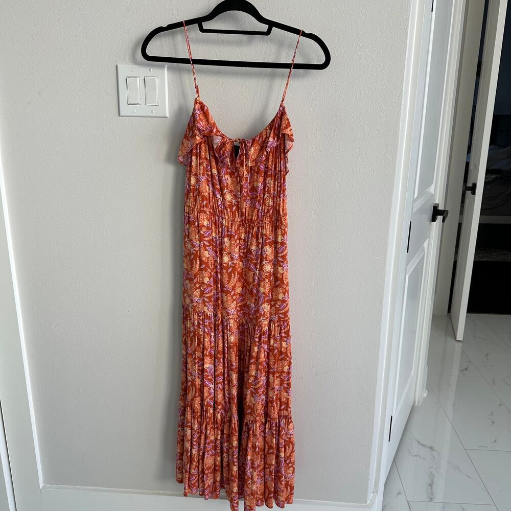 J Crew Tiered Maxi Dress in painted block print.  Size Small NWOT